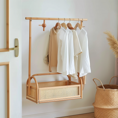 Skin-friendly floor-standing coat rack, multi-functional multi-layer storage rack, for storing items in the bedroom and student dormitory - Image 4
