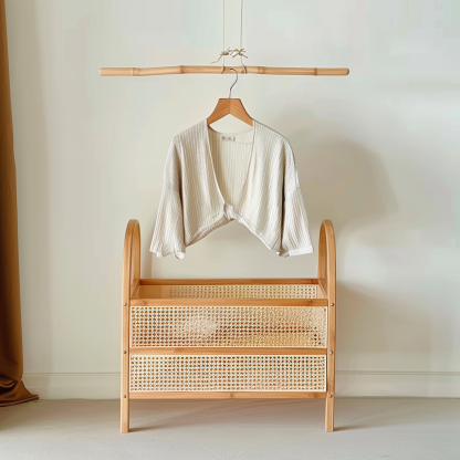 Wabi-sabi style wicker floor-standing coat rack for homestays, hotels, model rooms, decorative items, Zen, Japanese and Chinese styles - Image 6