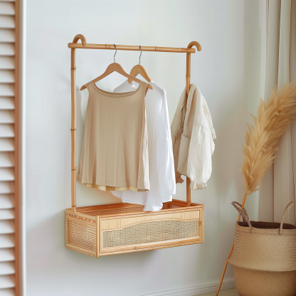 Skin-friendly floor-standing coat rack, multi-functional multi-layer storage rack, for storing items in the bedroom and student dormitory - Image 7