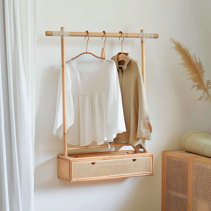 Skin-friendly floor-standing coat rack, multi-functional multi-layer storage rack, for storing items in the bedroom and student dormitory - Image 2