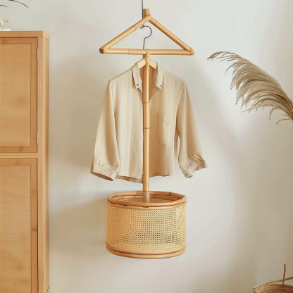 Bedroom clothes hanger, household solid wood secondary clean clothes and hat drying rack, simple second-hand clothes storage rack - Image 4