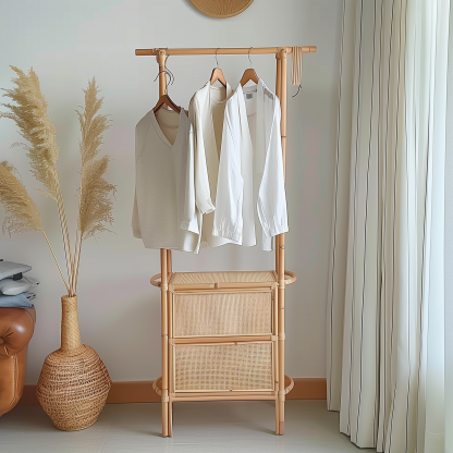 Bedroom clothes hanger, household solid wood secondary clean clothes and hat drying rack, simple second-hand clothes storage rack - Image 3