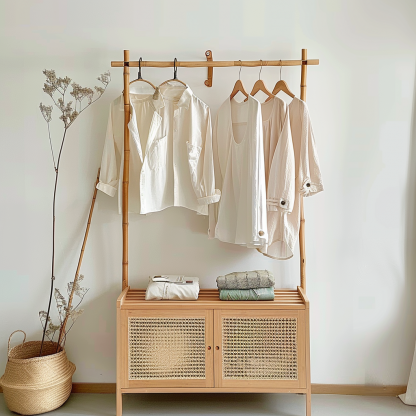 Modern and simple decorative bedside table, living room coat rack cabinet, storage cabinet, bedside cabinet with dirty clothes - Image 8