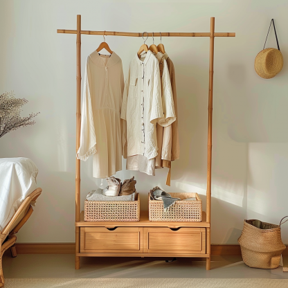 Modern and simple decorative bedside table, living room coat rack cabinet, storage cabinet, bedside cabinet with dirty clothes - Image 7