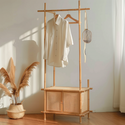 Bedroom clothes hanger, household solid wood secondary clean clothes and hat drying rack, simple second-hand clothes storage rack - Image 6