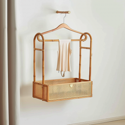 Wabi-minimalist coat rack, creative solid wood model room, Japanese and Chinese retro style - Image 2