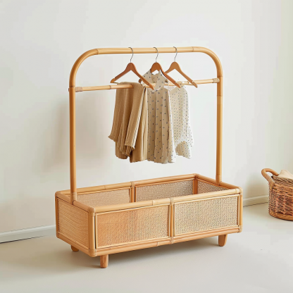 Wabi-sabi style rattan shoe cabinet, homestay hotel model room decorative items, Zen-like Japanese and Chinese retro style - Image 4