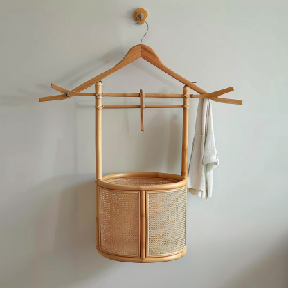 Bedroom clothes hanger, household solid wood secondary clean clothes and hat drying rack, simple second-hand clothes storage rack - Image 2
