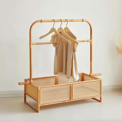 Skin-friendly floor-standing coat rack, multi-functional multi-layer storage rack, for storing items in the bedroom and student dormitory - Image 3