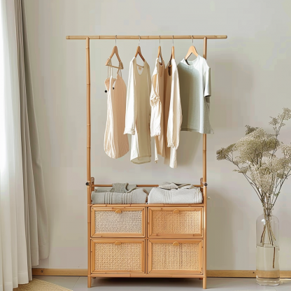Modern and simple decorative bedside table, living room coat rack cabinet, storage cabinet, bedside cabinet with dirty clothes - Image 2