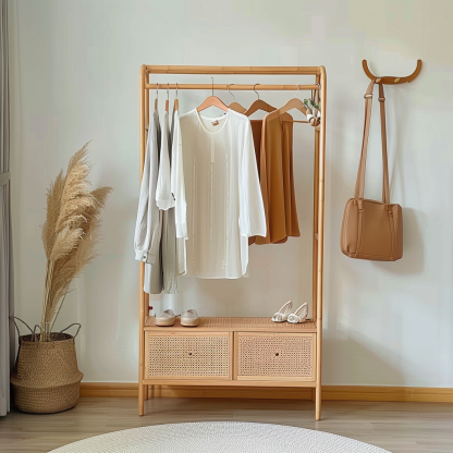 Modern and simple decorative bedside table, living room coat rack cabinet, storage cabinet, bedside cabinet with dirty clothes - Image 3