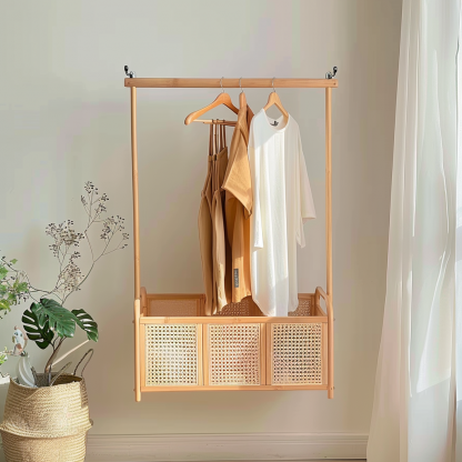 Wabi-sabi style wicker bedside table, homestay hotel model room decorative items, Zen-like Japanese and Chinese retro style - Image 2