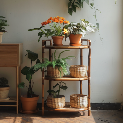 Pure handcrafted bamboo woven storage rack, multi-layer Nan bamboo tea drying rack, bamboo product winnowing basket, bamboo rack, hot pot rack, tripod - Image 10