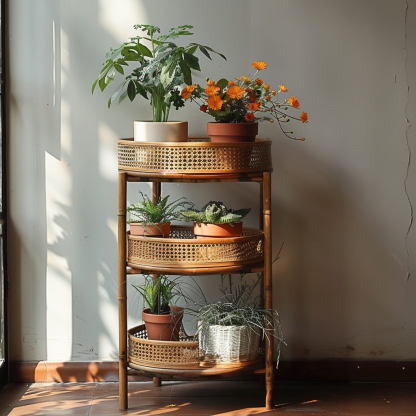 Anti-corrosion wood flower stand, balcony plant display stand, flower stand, living room floor-standing folding succulent flower pot stand - Image 7