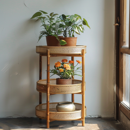 Ironwork flower stand, balcony, indoor bay window for storage, living room, creative succulents, green vines, floor-standing to save space, multi-layered flower pot stand - Image 9