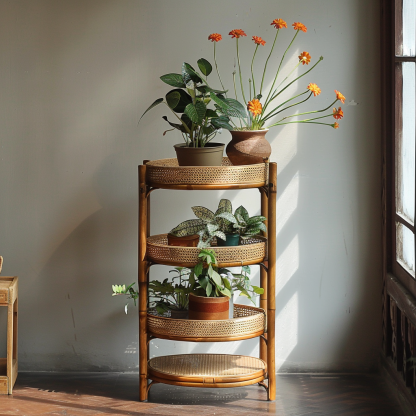 Ironwork flower stand, balcony, indoor bay window for storage, living room, creative succulents, green vines, floor-standing to save space, multi-layered flower pot stand - Image 7