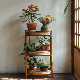 Ironwork flower stand, balcony, indoor bay window for storage, living room, creative succulents, green vines, floor-standing to save space, multi-layered flower pot stand