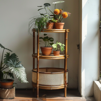 Anti-corrosion wood flower stand, balcony plant display stand, flower stand, living room floor-standing folding succulent flower pot stand
