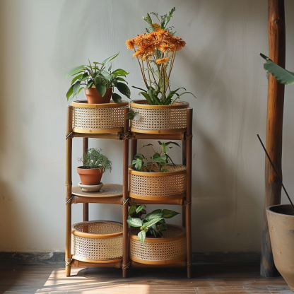 Anti-corrosion wood flower stand, balcony plant display stand, flower stand, living room floor-standing folding succulent flower pot stand - Image 3