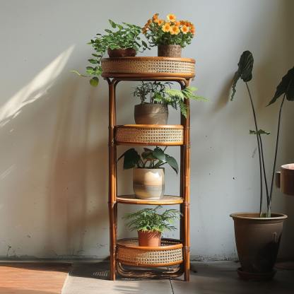 Anti-corrosion wood flower stand, balcony plant display stand, flower stand, living room floor-standing folding succulent flower pot stand - Image 2