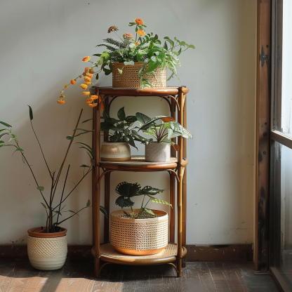 Ironwork flower stand, balcony, indoor bay window for storage, living room, creative succulents, green vines, floor-standing to save space, multi-layered flower pot stand - Image 4