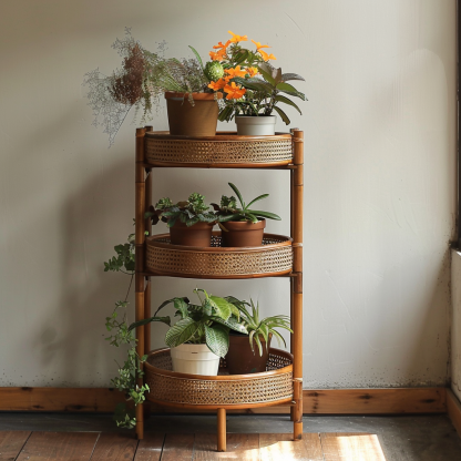 Ironwork flower stand, balcony, indoor bay window for storage, living room, creative succulents, green vines, floor-standing to save space, multi-layered flower pot stand - Image 2