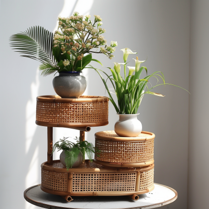 Japanese-style rattan dining chair, living room home casual chair, simple backrest chair, living room hand-woven ins25 years old - Image 4