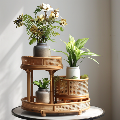 Japanese-style rattan dining chair, living room home casual chair, simple backrest chair, living room hand-woven ins25 years old - Image 3