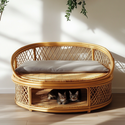 Wabi-sabi style solid wood wicker coffee table, modern and simple Japanese style, wabi-sabi style, retro, original solid wood wicker round - Image 8