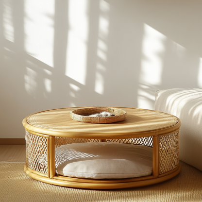 Pet bed, wicker dog bed, cat bed, American-style retro solid wood animal house furniture, Teddy Bichon Frise dog mattress - Image 6