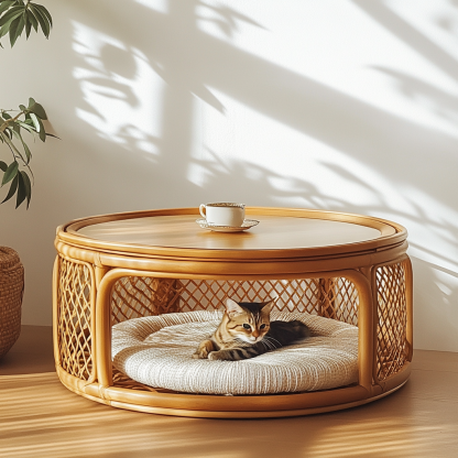 Pet beds, wicker dog beds, cat beds, American-style animal houses, furniture, sleeping bags, thickened and warm cat pet mattresses - Image 9