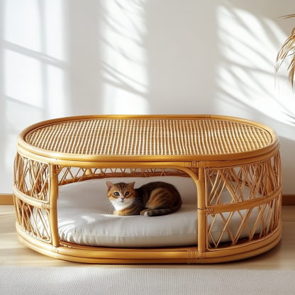 Wabi-sabi style solid wood wicker coffee table, modern and simple Japanese style, wabi-sabi style, retro, original solid wood wicker round - Image 3