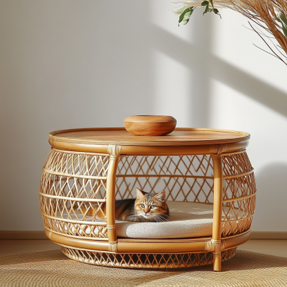 Pet beds, wicker dog beds, cat beds, American-style animal houses, furniture, sleeping bags, thickened and warm cat pet mattresses - Image 2