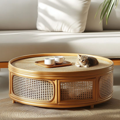 Pet bed, wicker dog bed, cat bed, American-style retro solid wood animal house furniture, Teddy Bichon Frise dog mattress - Image 2