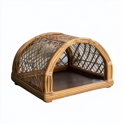 Pet bed, wicker dog bed, cat bed, American-style retro solid wood animal house furniture, Teddy Bichon Frise dog mattress - Image 8