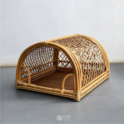 Pet bed, wicker dog bed, cat bed, American-style retro solid wood animal house furniture, Teddy Bichon Frise dog mattress - Image 11