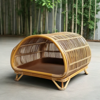 Pet bed, wicker dog bed, cat bed, American-style retro solid wood animal house furniture, Teddy Bichon Frise dog mattress