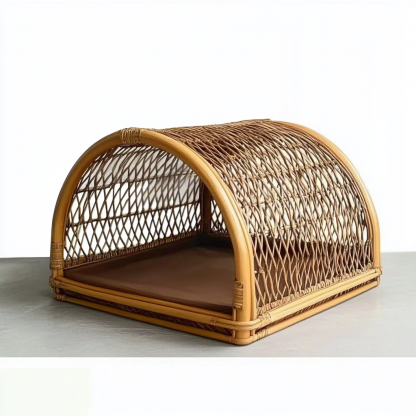 Pet bed, wicker dog bed, cat bed, American-style retro solid wood animal house furniture, Teddy Bichon Frise dog mattress - Image 7