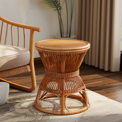 Balcony, outdoor wicker coffee table, living room, small-sized household tea table, homestay, hotel atmosphere decoration, round - Image 8