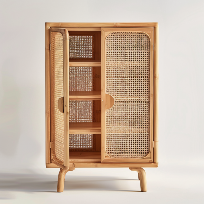 Wabi-sabi style rattan sideboard, living room wall-mounted storage cabinet, and storage cabinet for homestays and hotels - Image 9