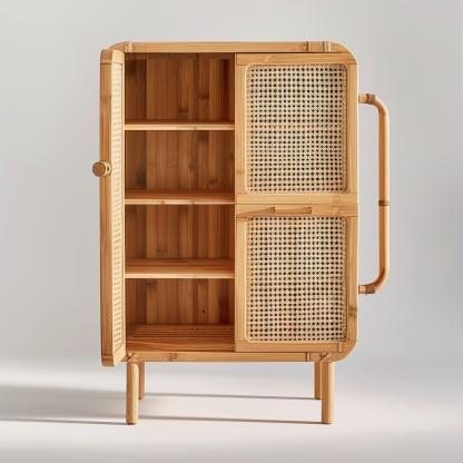 Wabi-sabi style rattan sideboard, living room wall-mounted storage cabinet, and storage cabinet for homestays and hotels - Image 8