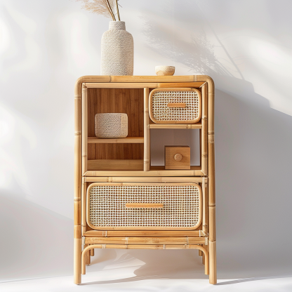 Wicker sideboard, wall-mounted integrated storage cabinet, living room storage cabinet - Image 8