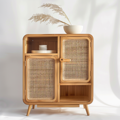 Wicker sideboard, wall-mounted integrated storage cabinet, living room storage cabinet - Image 7
