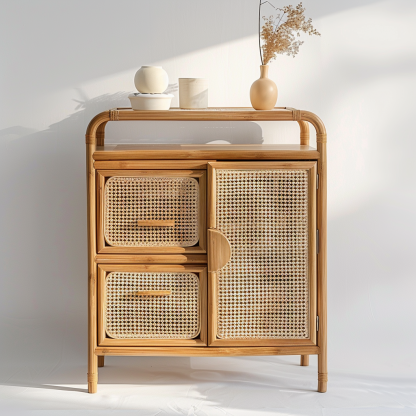 Wicker sideboard, wall-mounted integrated storage cabinet, living room storage cabinet - Image 6