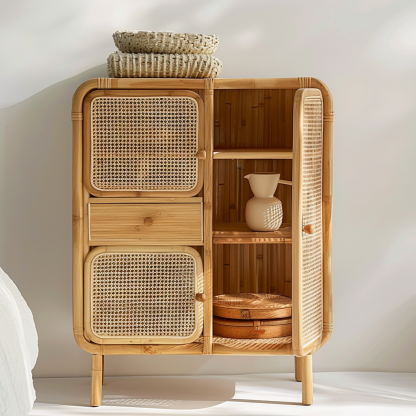 Wicker sideboard, wall-mounted integrated storage cabinet, living room storage cabinet - Image 3