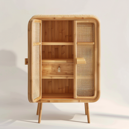 Wicker sideboard, living room wall-mounted storage cabinet, ancient-style storage cabinet - Image 7