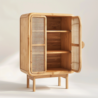 Wicker sideboard, living room wall-mounted storage cabinet, ancient-style storage cabinet
