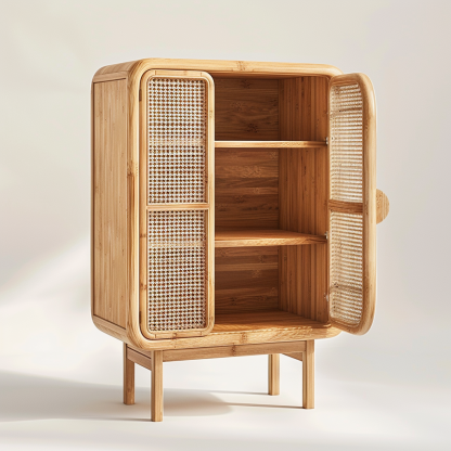 Wicker sideboard, living room wall-mounted storage cabinet, ancient-style storage cabinet