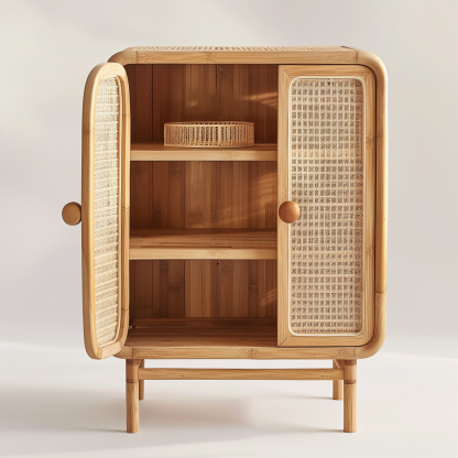 Wabi-sabi style rattan sideboard, living room wall-mounted storage cabinet, and storage cabinet for homestays and hotels - Image 5