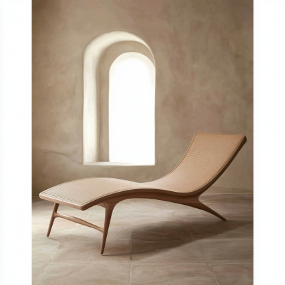 Wabi-sabi style solid wood rattan rocking chair, a modern and simple Japanese wabi-sabi style retro solid wood rattan rocking chair - Image 8